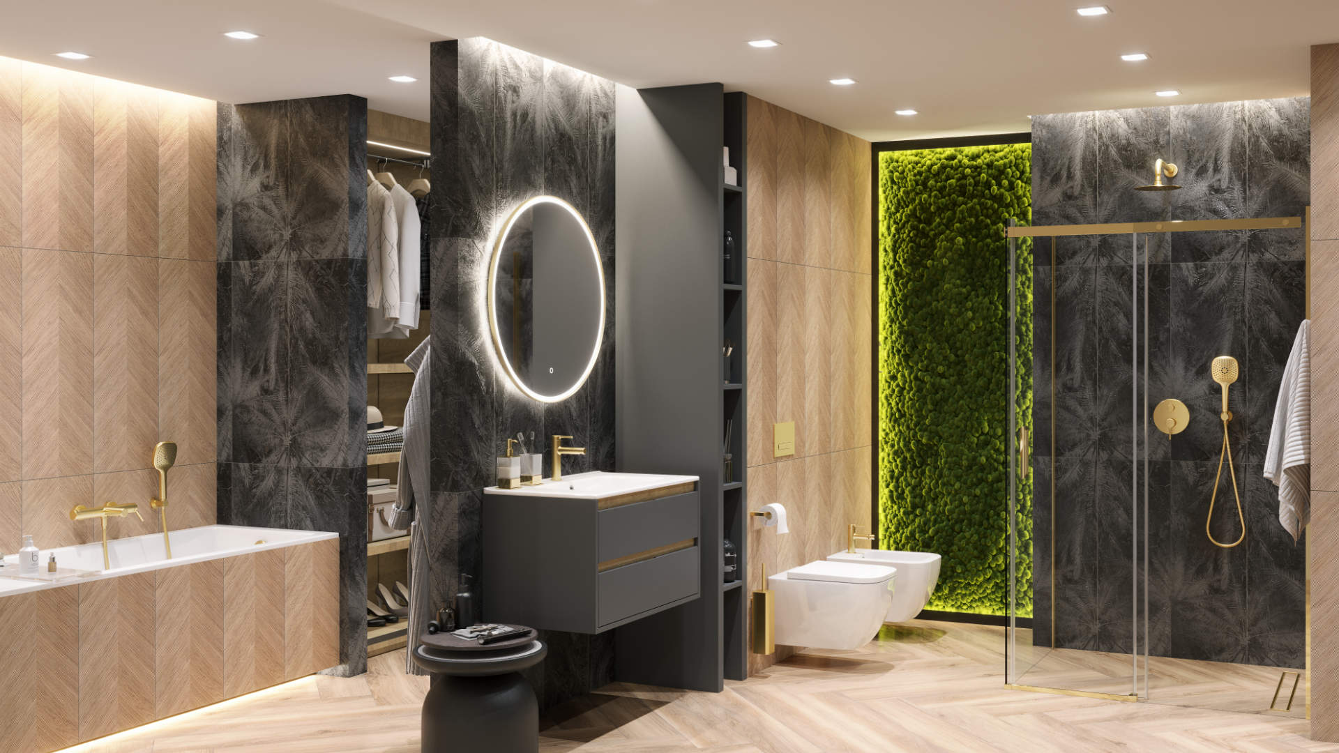 Riko kubek stojący szklany, złoty połysk