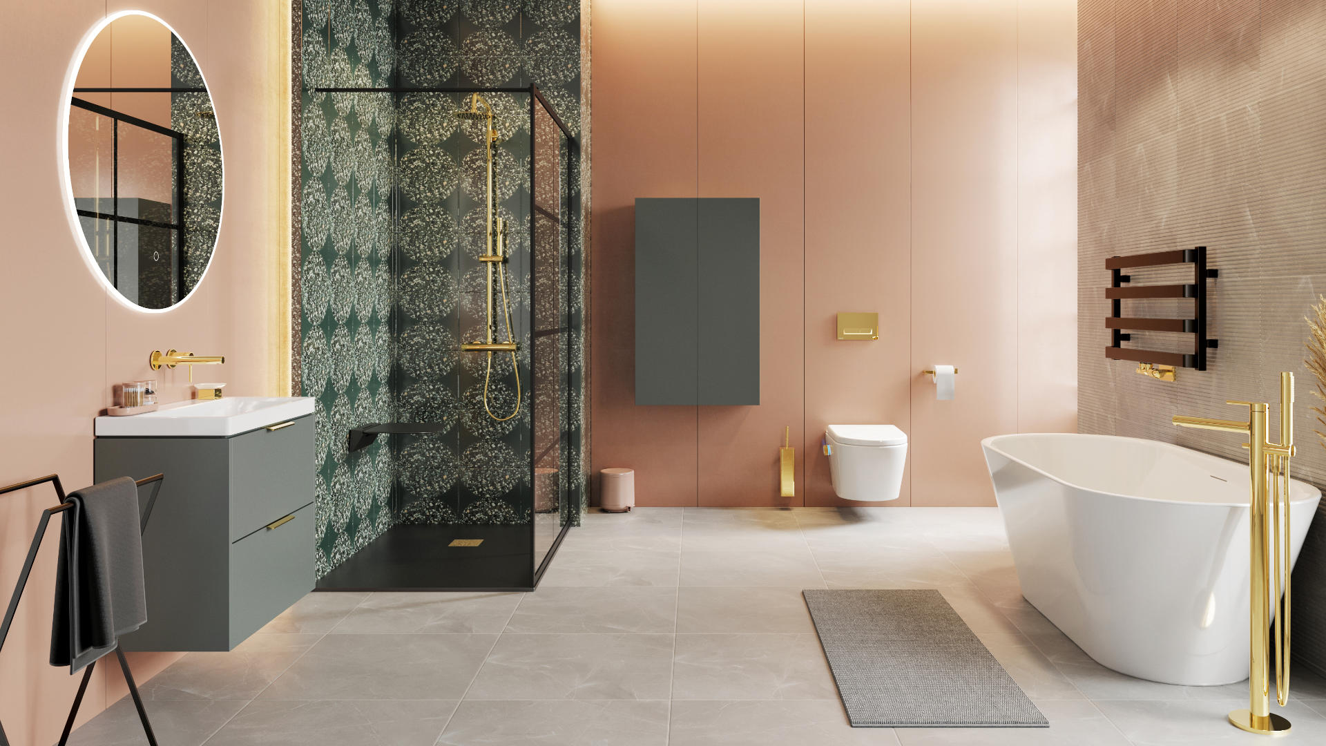 Riko mydelniczka stojąca szklana, złoty połysk