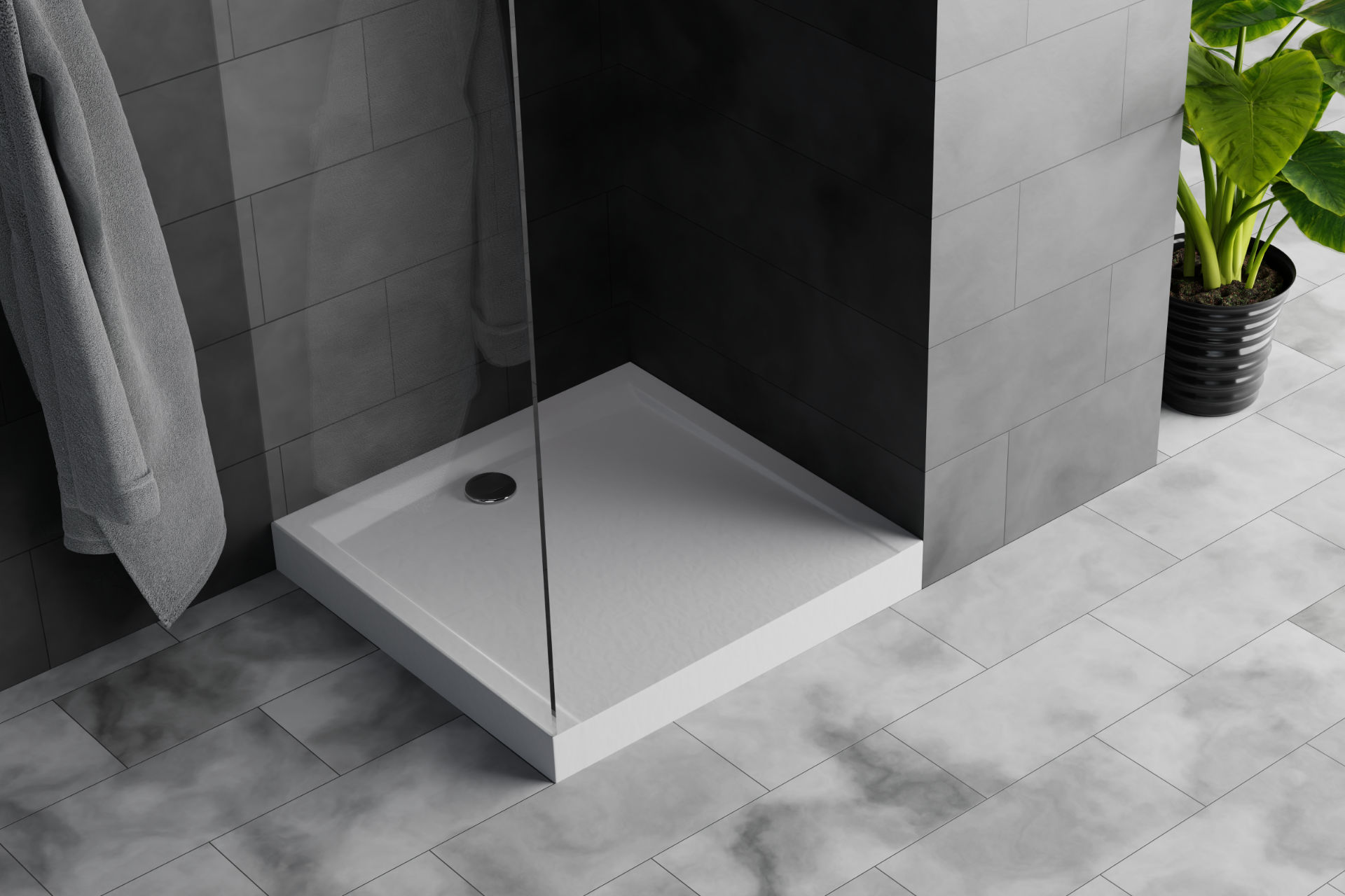 Forma Compact X brodzik kwadratowy