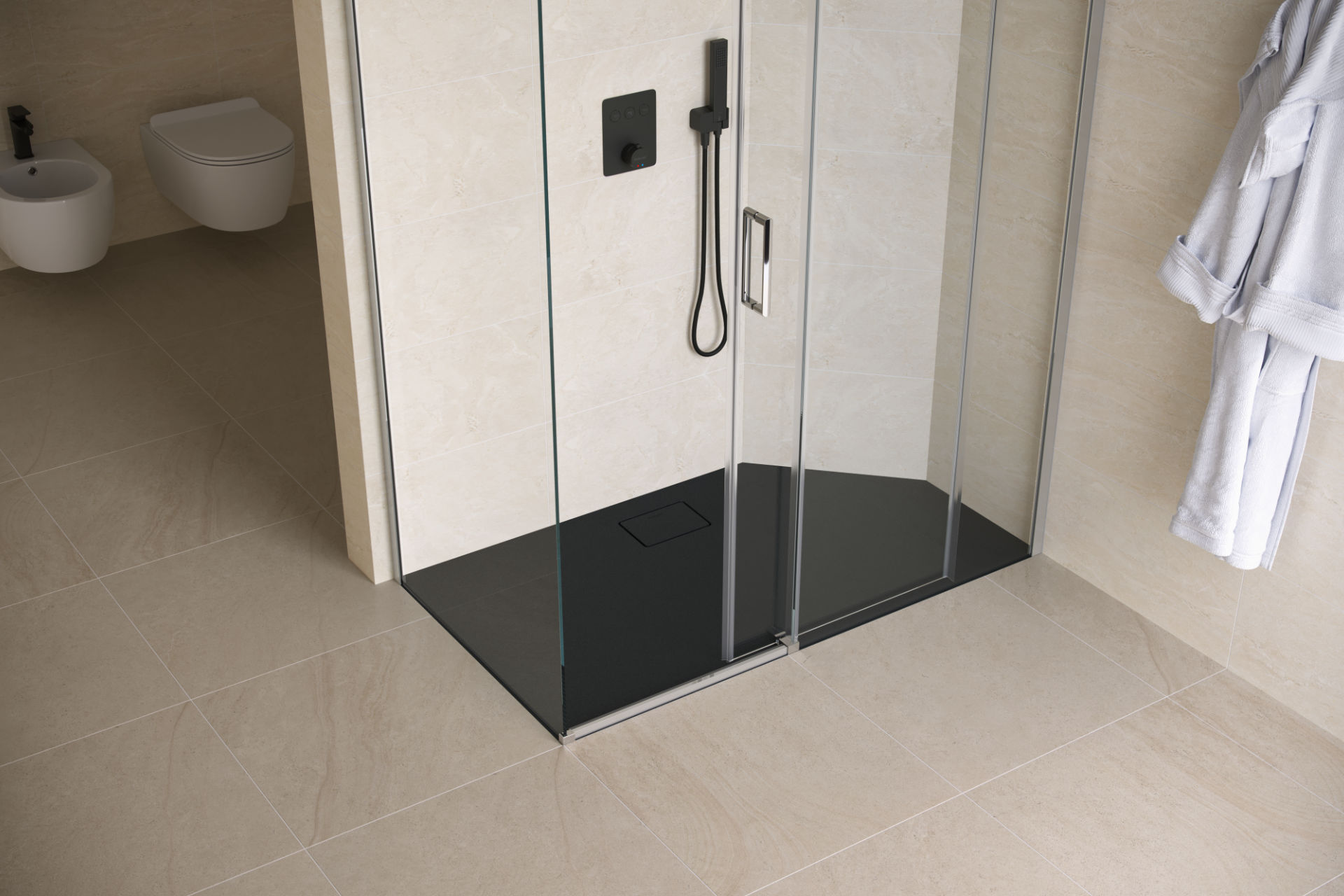 Brodzik LAVANO SLIM 100x80 Czarny