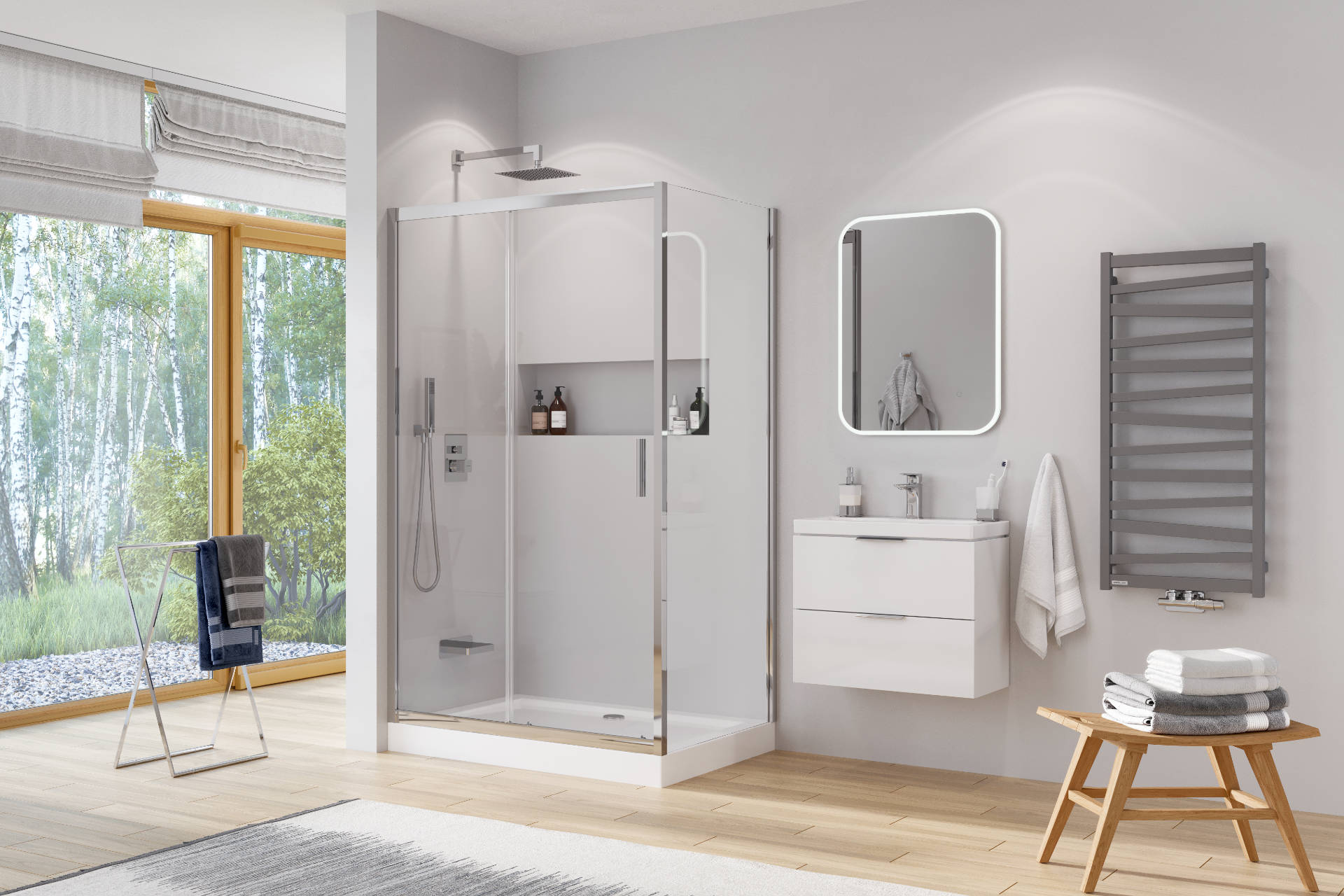 Brodzik prostokątny biały, wysoki Compact 100x80
