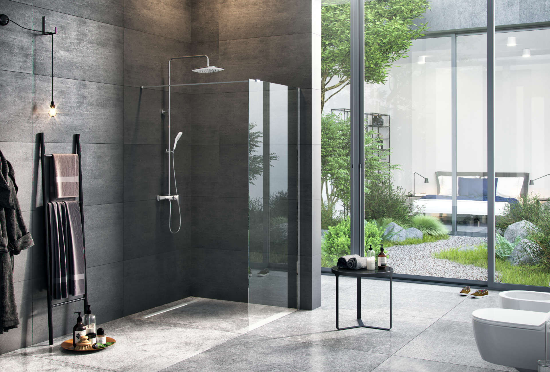 Vidoq walk-in ścianka prysznicowa prosta 90x200 cm, powłoka Clean Control, chrom