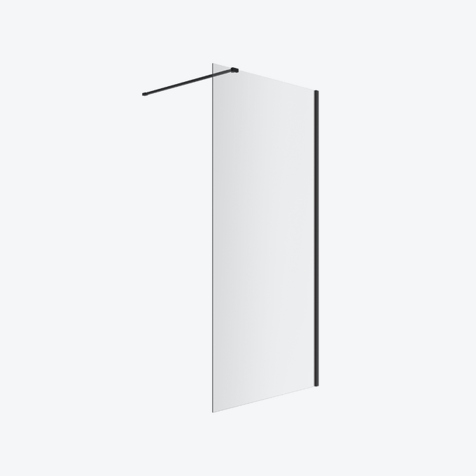 Vidoq walk-in ścianka prysznicowa prosta 100x200 cm, powłoka Clean Control, czarny mat