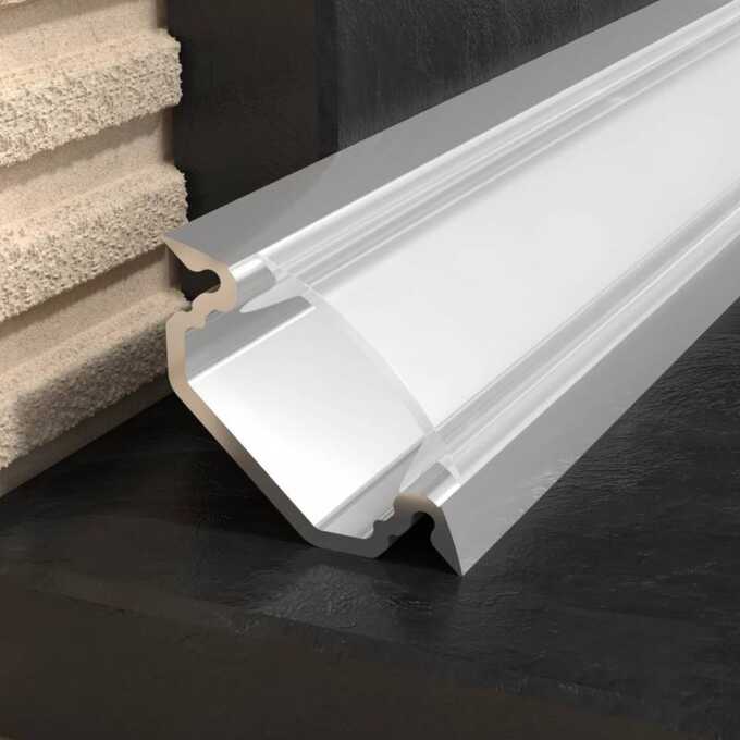 Profil PROFILED oświetleniowy z blendą 23 mm, długość 250 cm, aluminiowy, anodowany srebrny