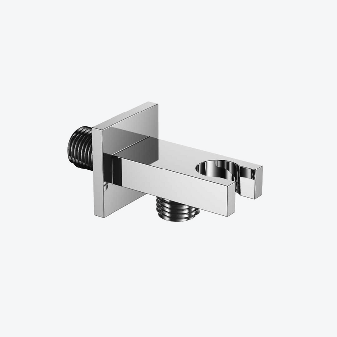 Przyłącze kątowe z mocowaniem słuchawki, chrom