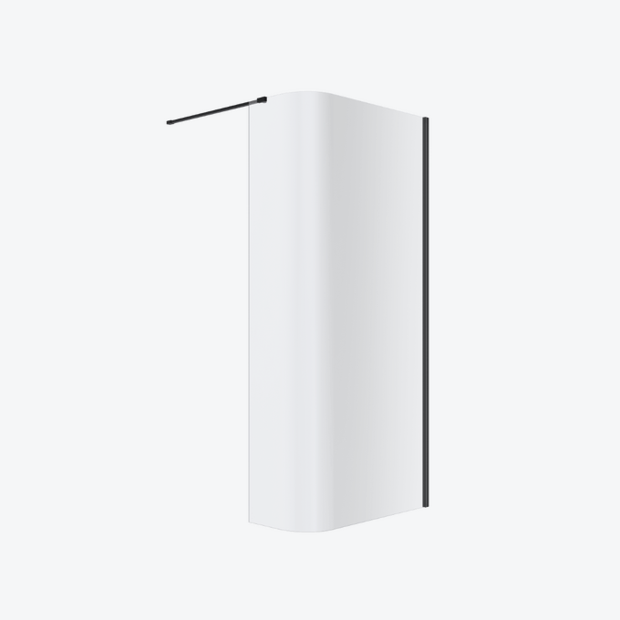 Vidoq walk-in ścianka prysznicowa gięta 83x200 cm, powłoka Clean Control, czarny mat