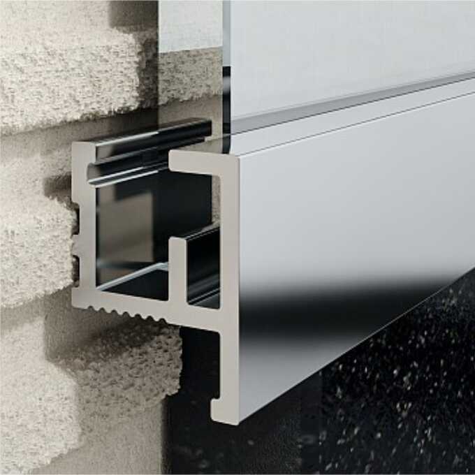 Profil LQ płaski do luster, 9,5 / 12 mm długość 265 cm, aluminiowy, elektropoler srebrny