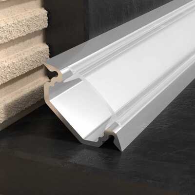 Profil PROFILED oświetleniowy z blendą 23 mm, długość 250 cm, aluminiowy, anodowany srebrny