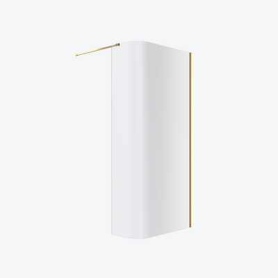 Vidoq walk-in ścianka prysznicowa gięta 83x200 cm, powłoka Clean Control, złoty połysk