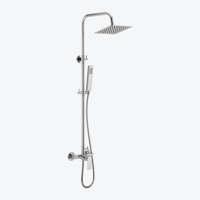 Glad Rain zestaw prysznicowy ścienny z deszczownicą 20 cm, chrom