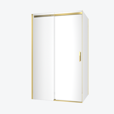 Rols kabina narożna 120x90 cm z drzwiami przesuwnymi 120 cm, powłoka Clean Control, złoty połysk