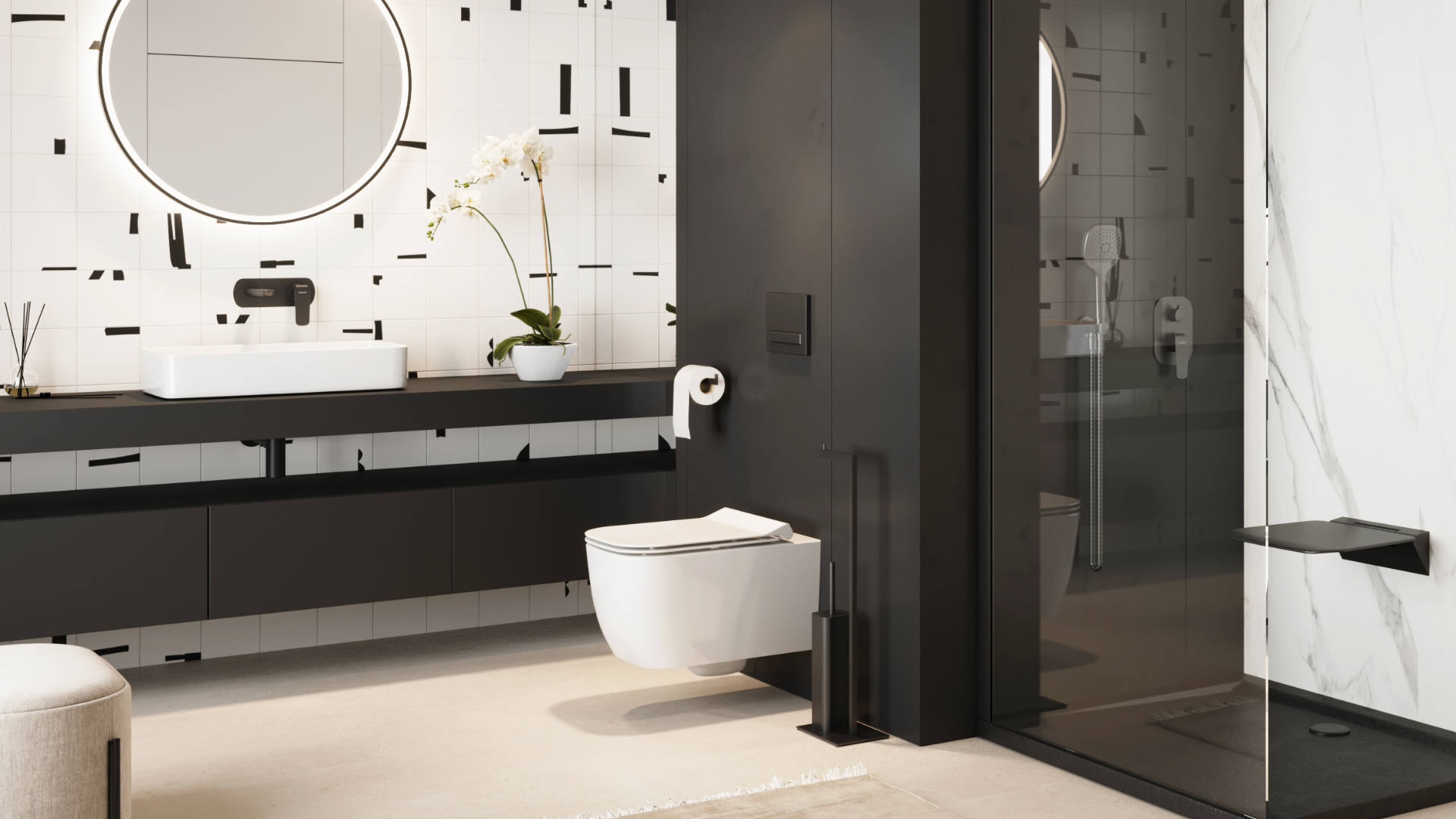 Gravio Przycisk do stelaży Flaro czarny