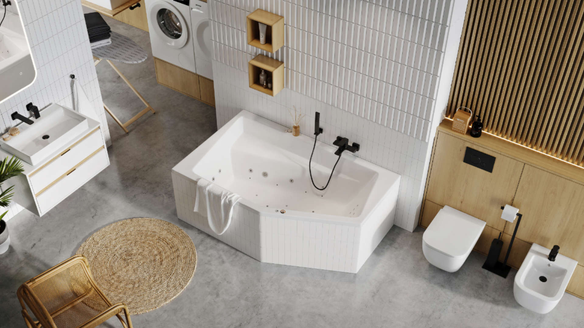 Keria bateria wannowo-prysznicowa, czarny mat