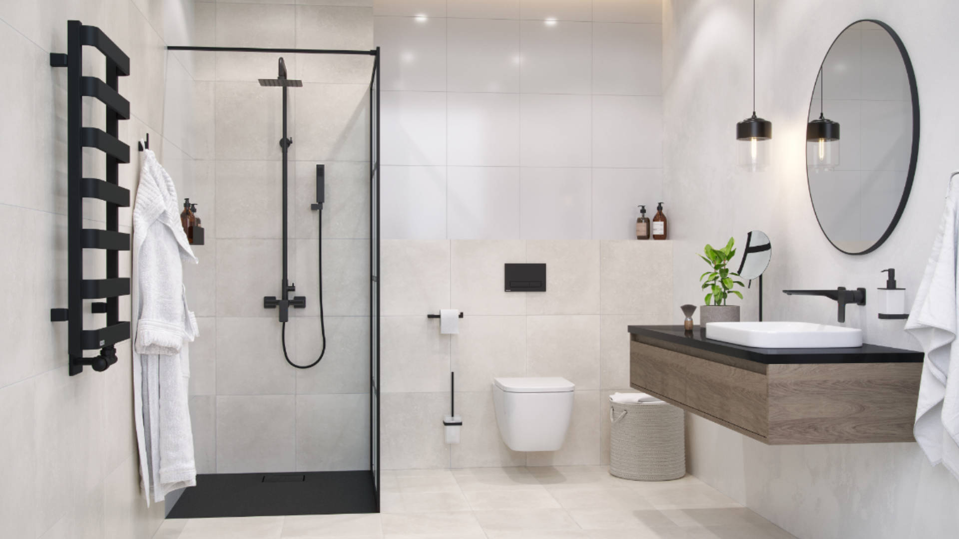 Keria bateria umywalkowa podtynkowa komplet, czarny mat