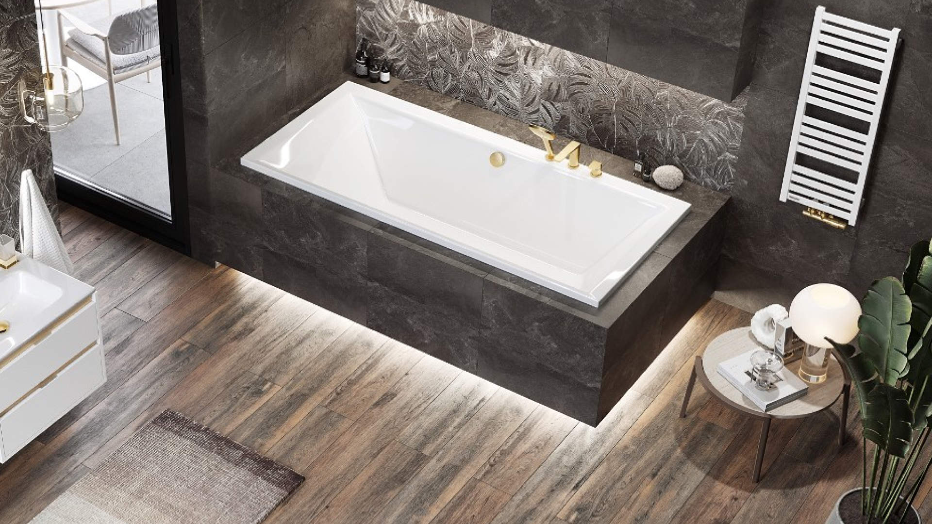 Moli syfon wannowy czyszczony od góry rozmiar do każdej wanny, złoty połysk