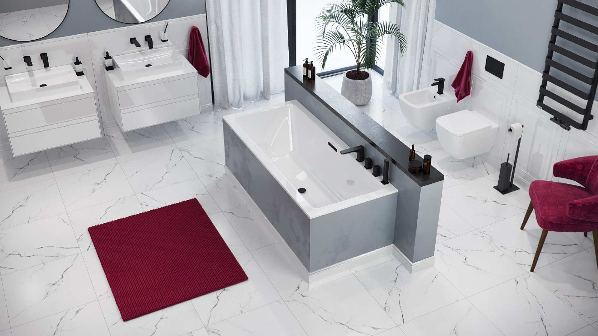 Heaven wanna prostokątna 170x75 cm z zestawem odpływowo-przelewowym Flow, złoty połysk