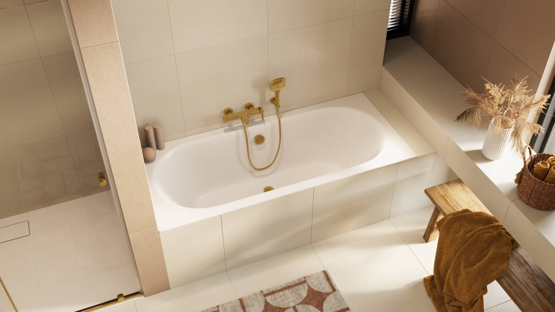 Auris słuchawka prysznicowa 3 funkcyjna, złoty szczotkowany