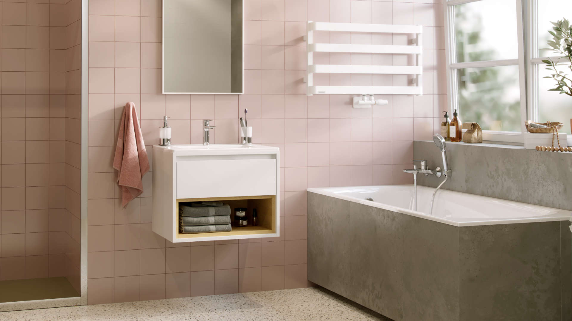 Glad bateria wannowo-prysznicowa, chrom