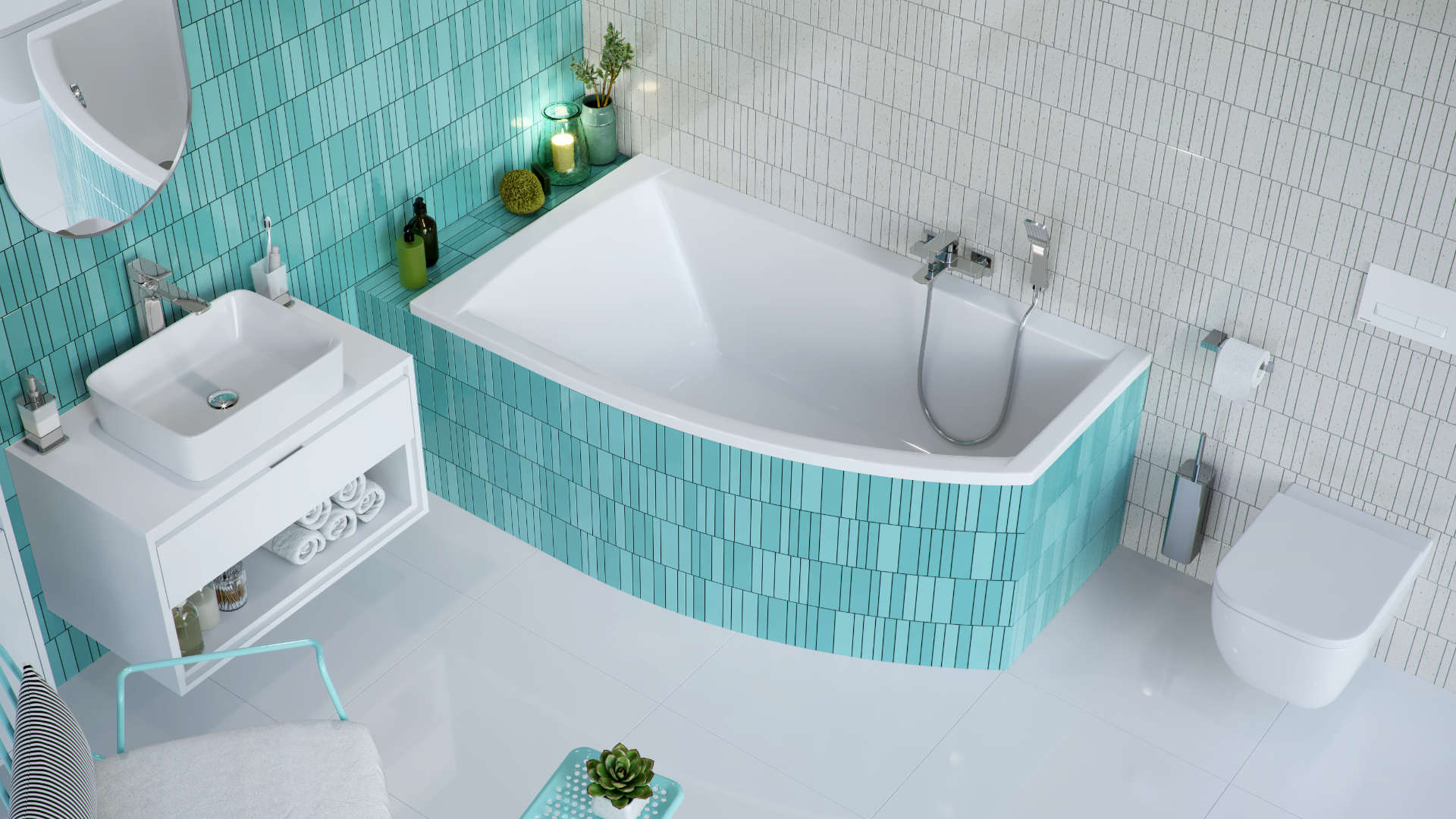 Keria bateria wannowo-prysznicowa, chrom