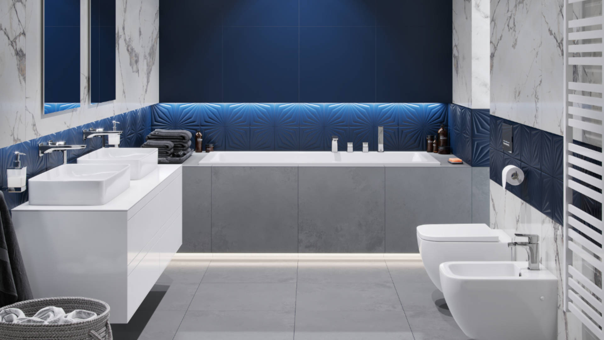 Keria bateria umywalkowa podtynkowa komplet, chrom