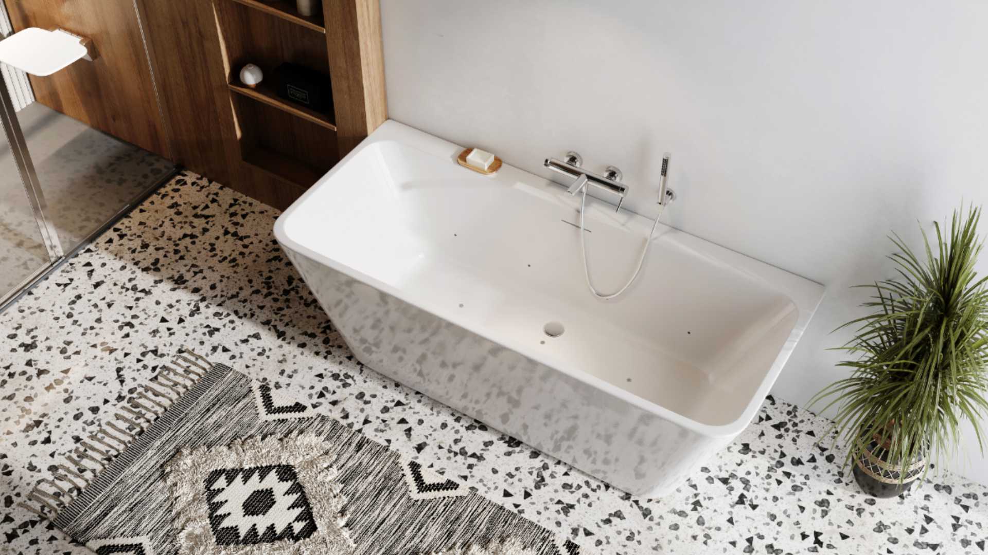 Korek klik-klak do wanien wolnostojących czyszczony od góry, chrom