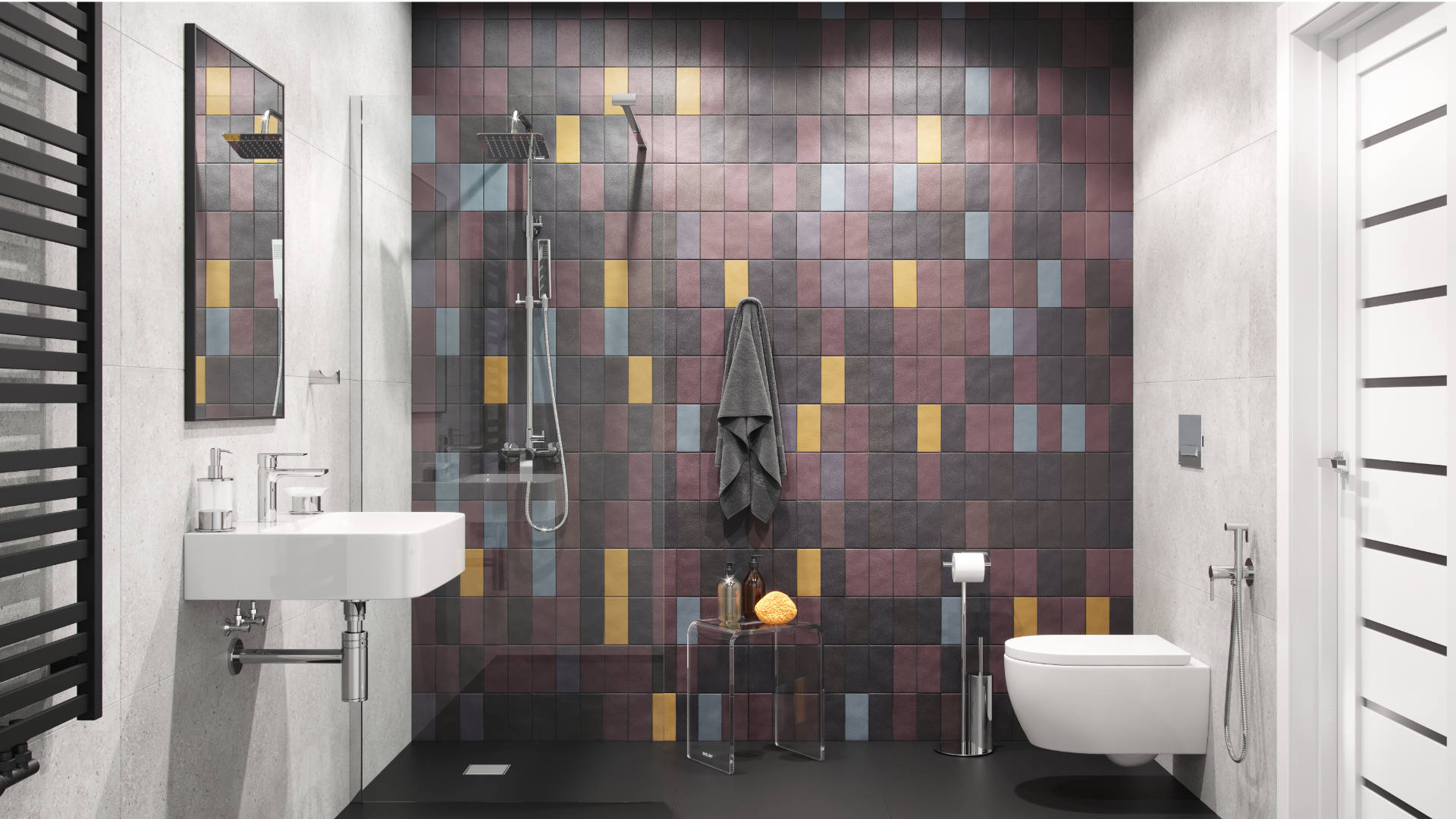 Kuadro Lustro 100x50cm Czarny Mat