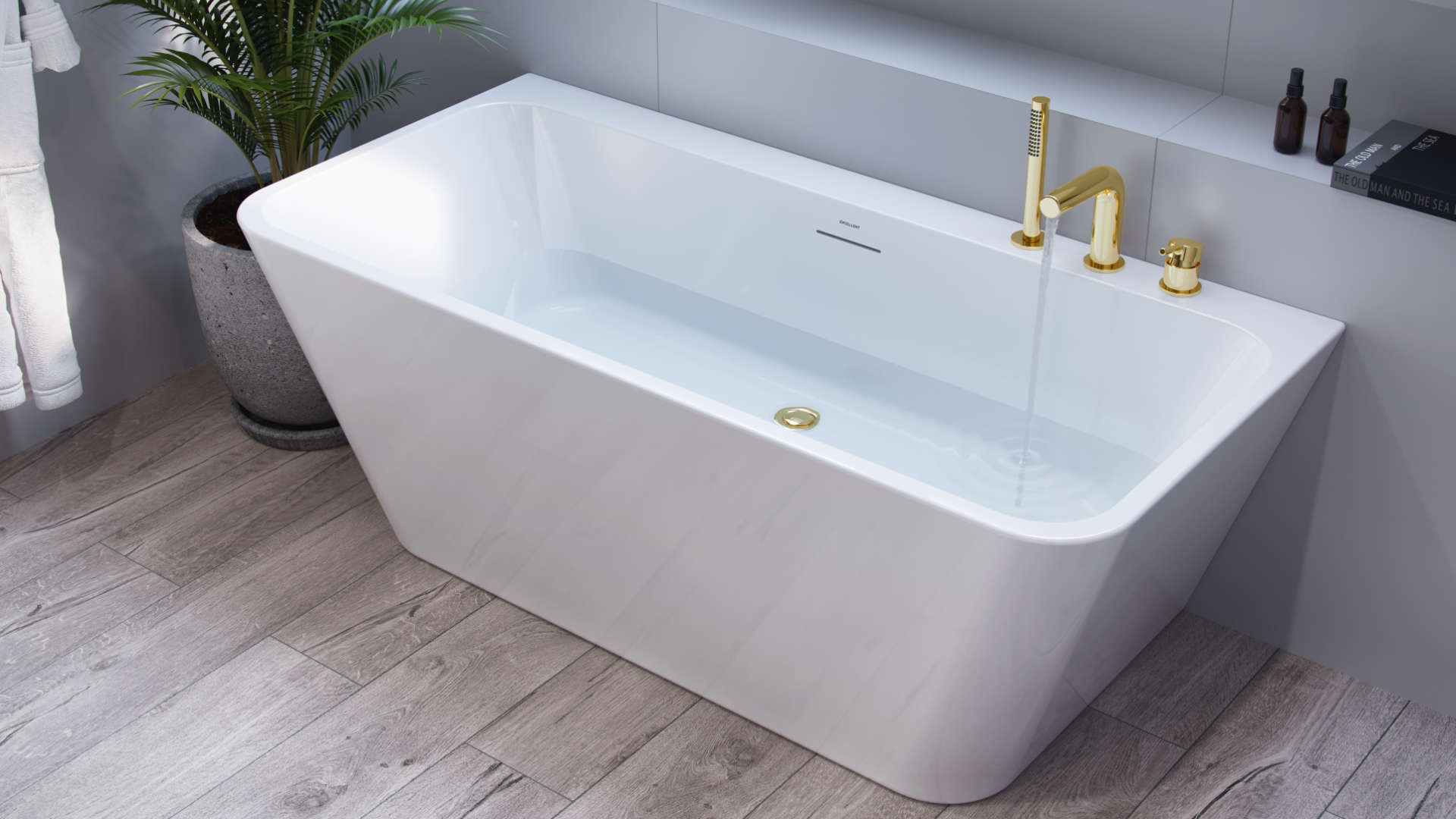 Pi bateria wannowa 3 otworowa, złoty połysk