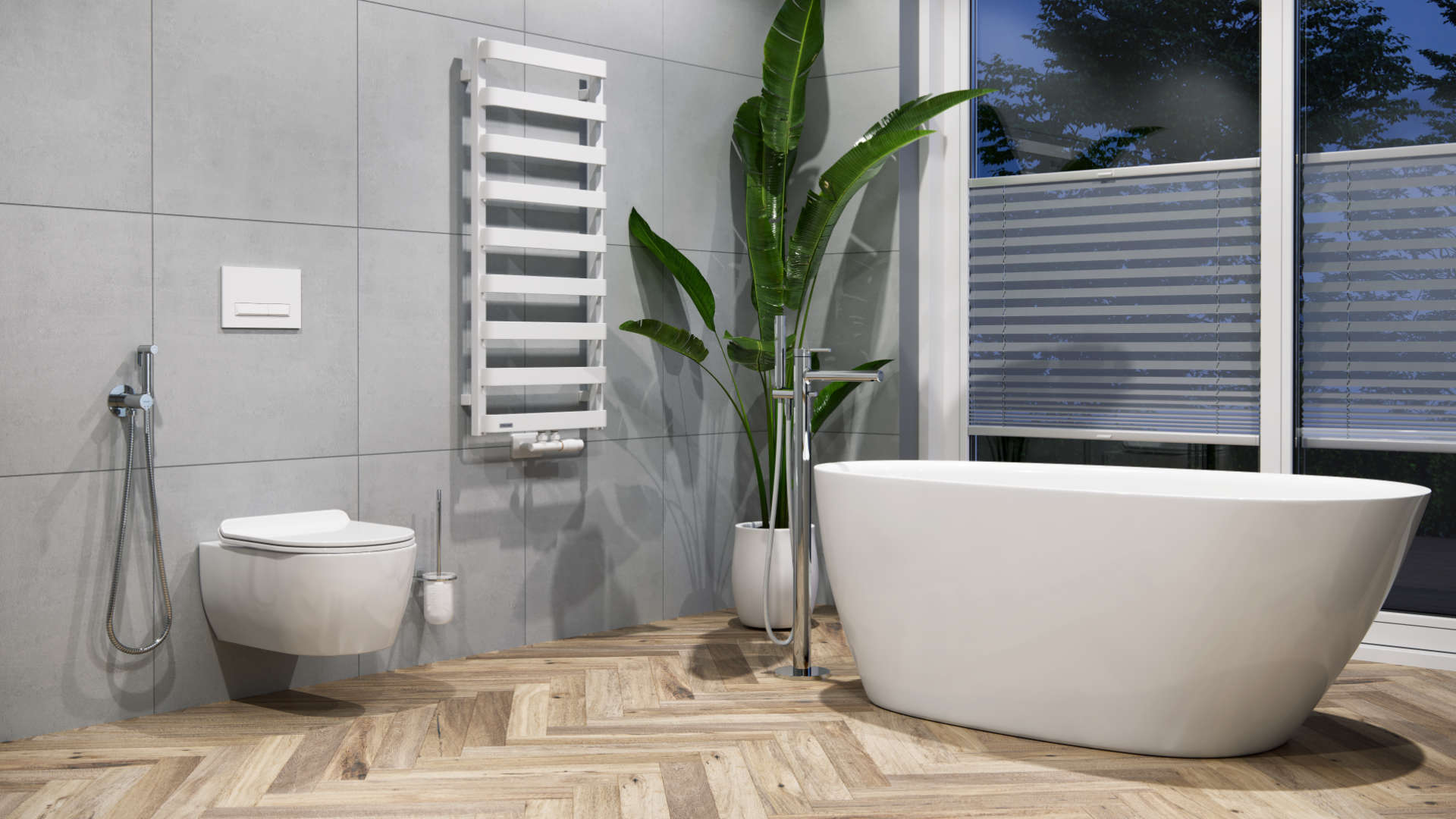 PI bateria bidetowa bidetta ze słuchawką prysznicową, chrom