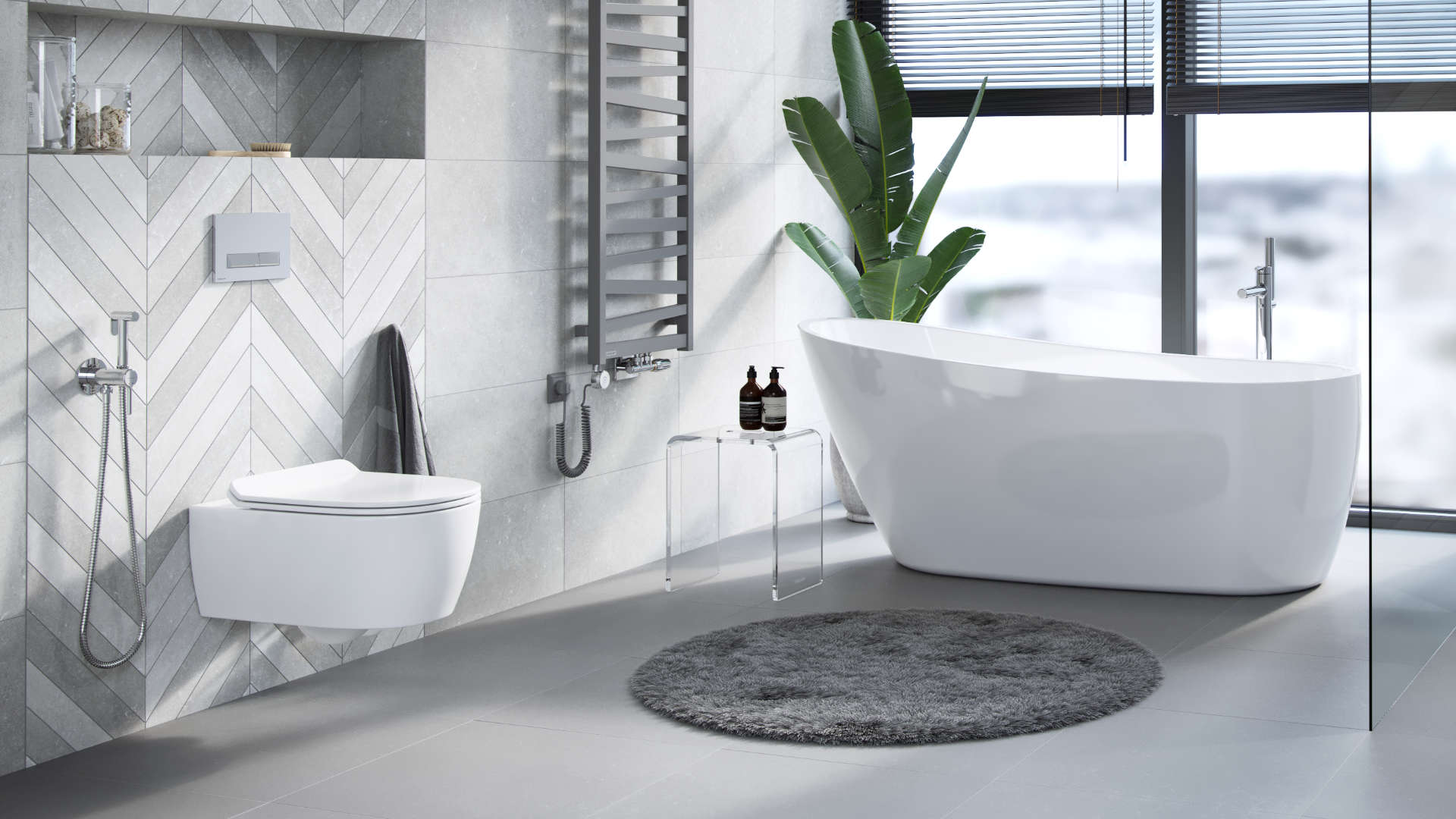 PI bateria bidetowa bidetta ze słuchawką prysznicową, chrom