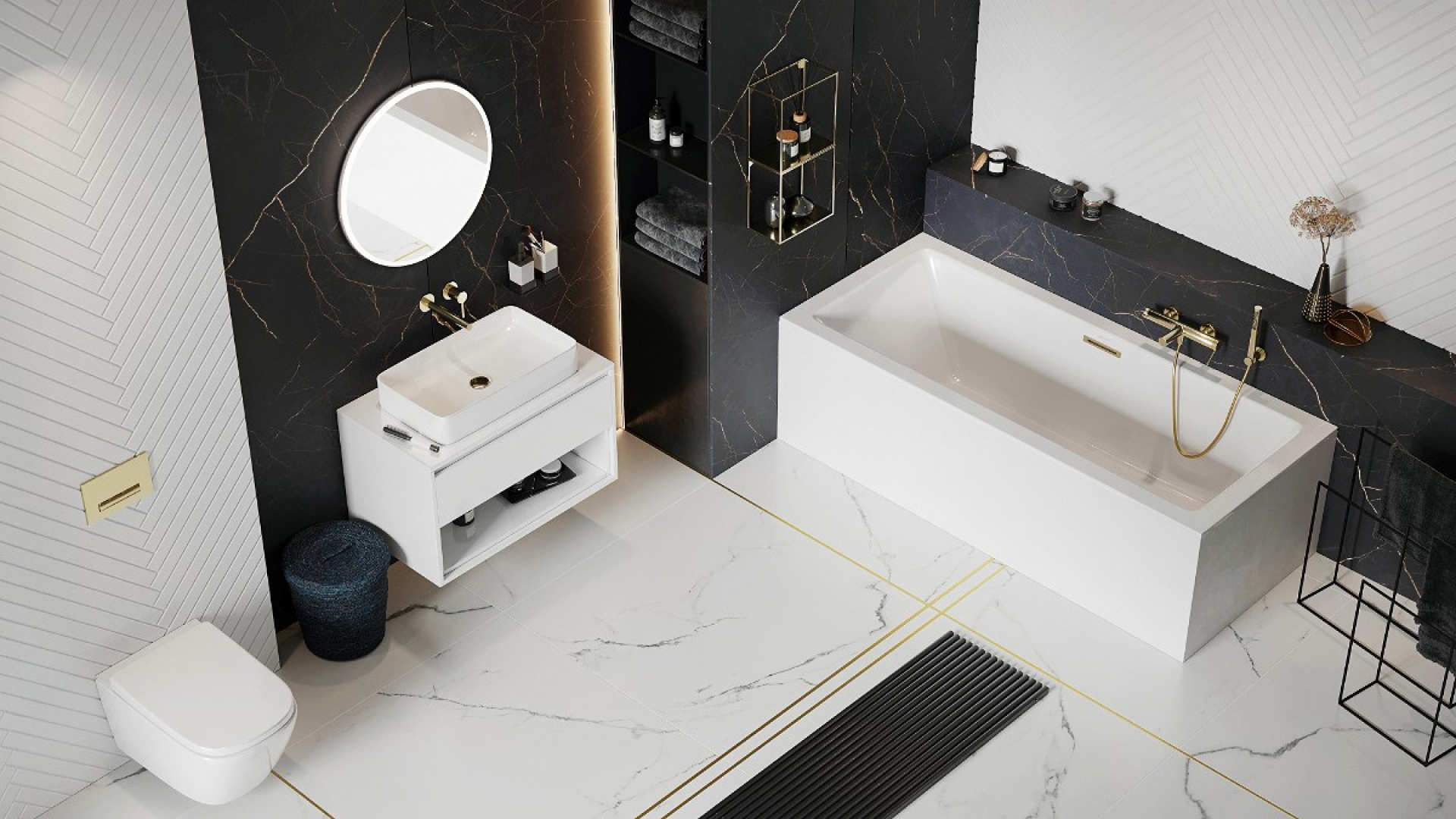 Mocowanie na słuchawkę prysznicową, czarny mat