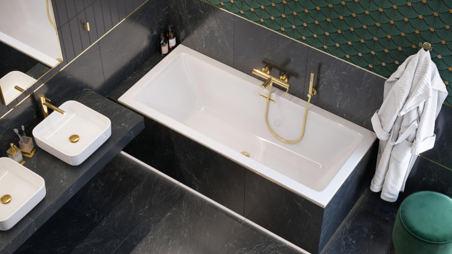 Riko haczyk podwójny, złoty połysk