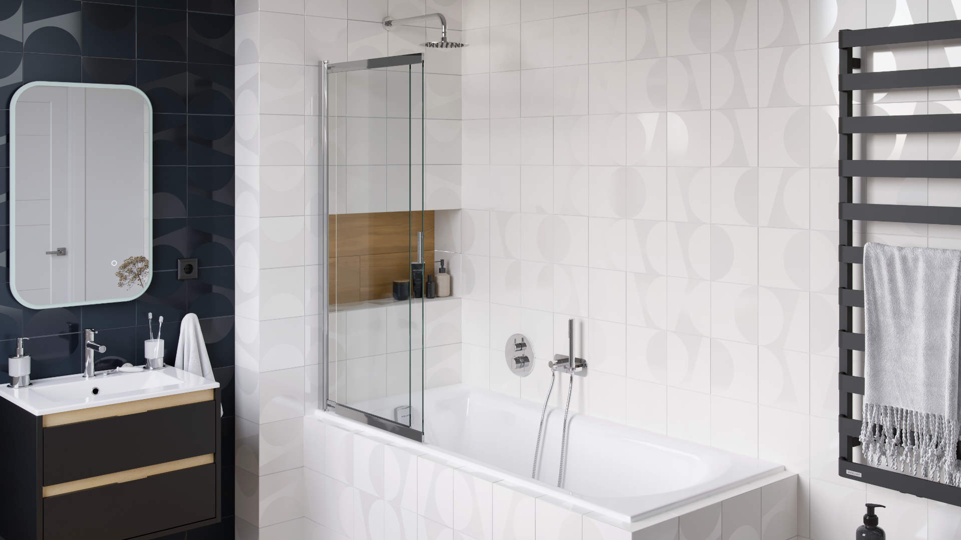 PI bateria umywalkowa stojąca, chrom