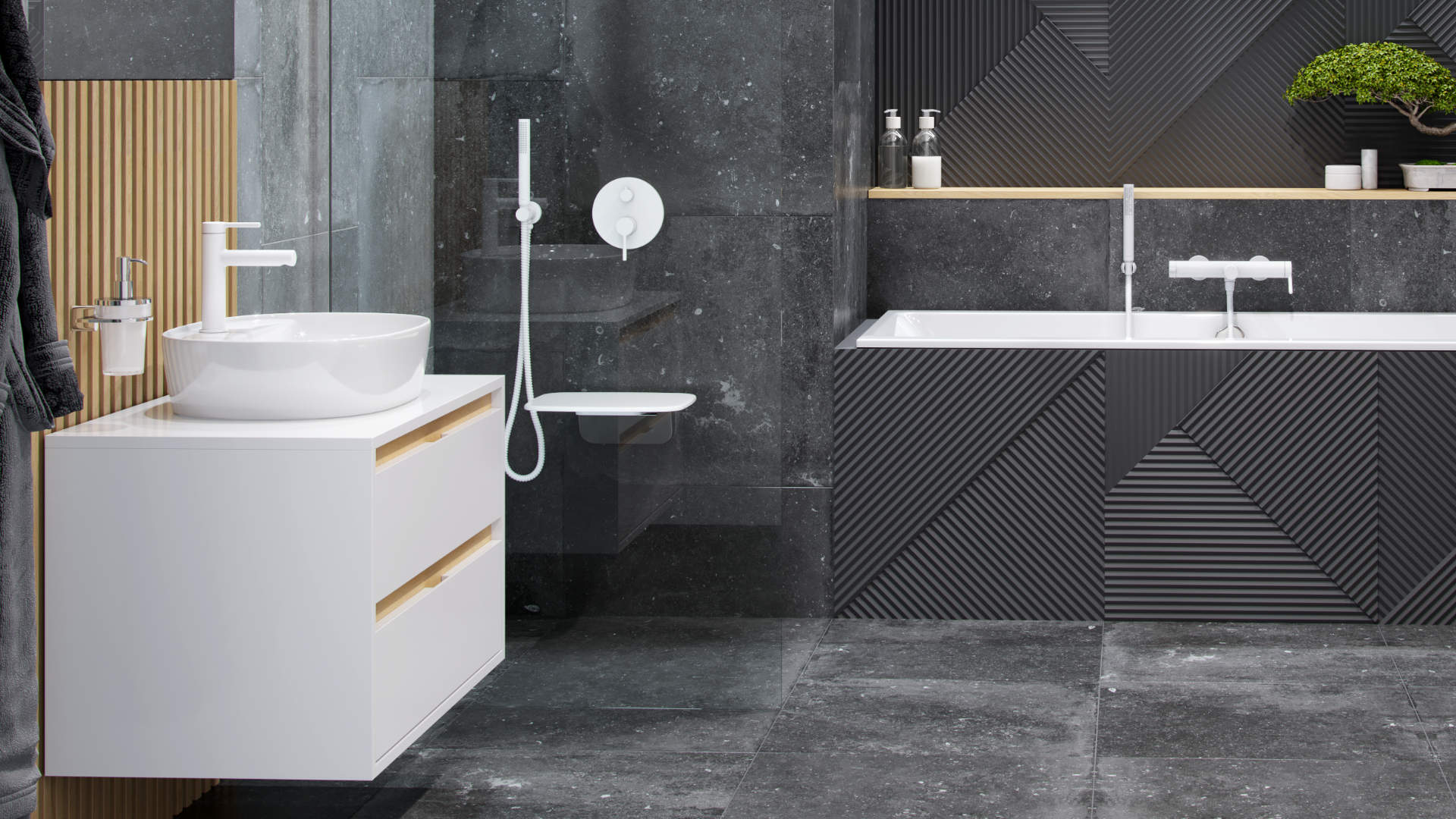 PI bateria umywalkowa stojąca, biały mat