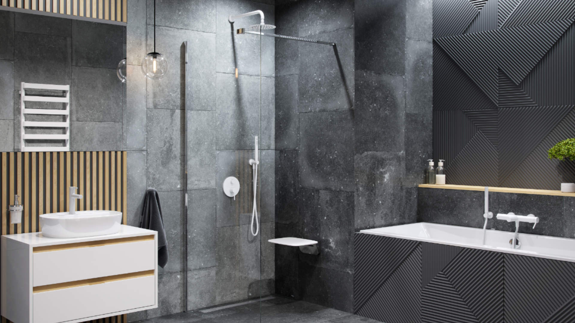 PI bateria umywalkowa stojąca, biały mat