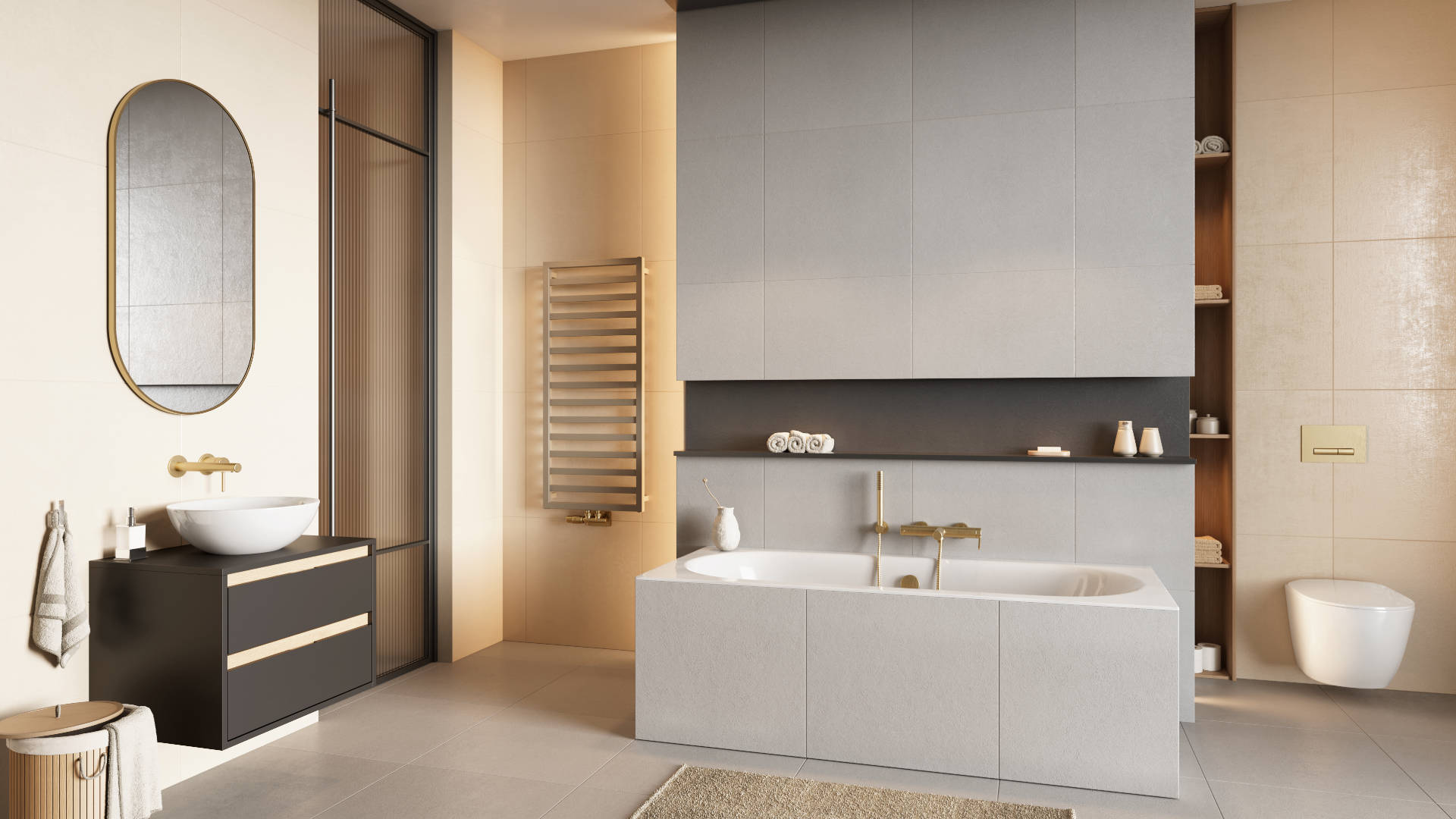 Loka słuchawka prysznicowa, złoty szczotkowany