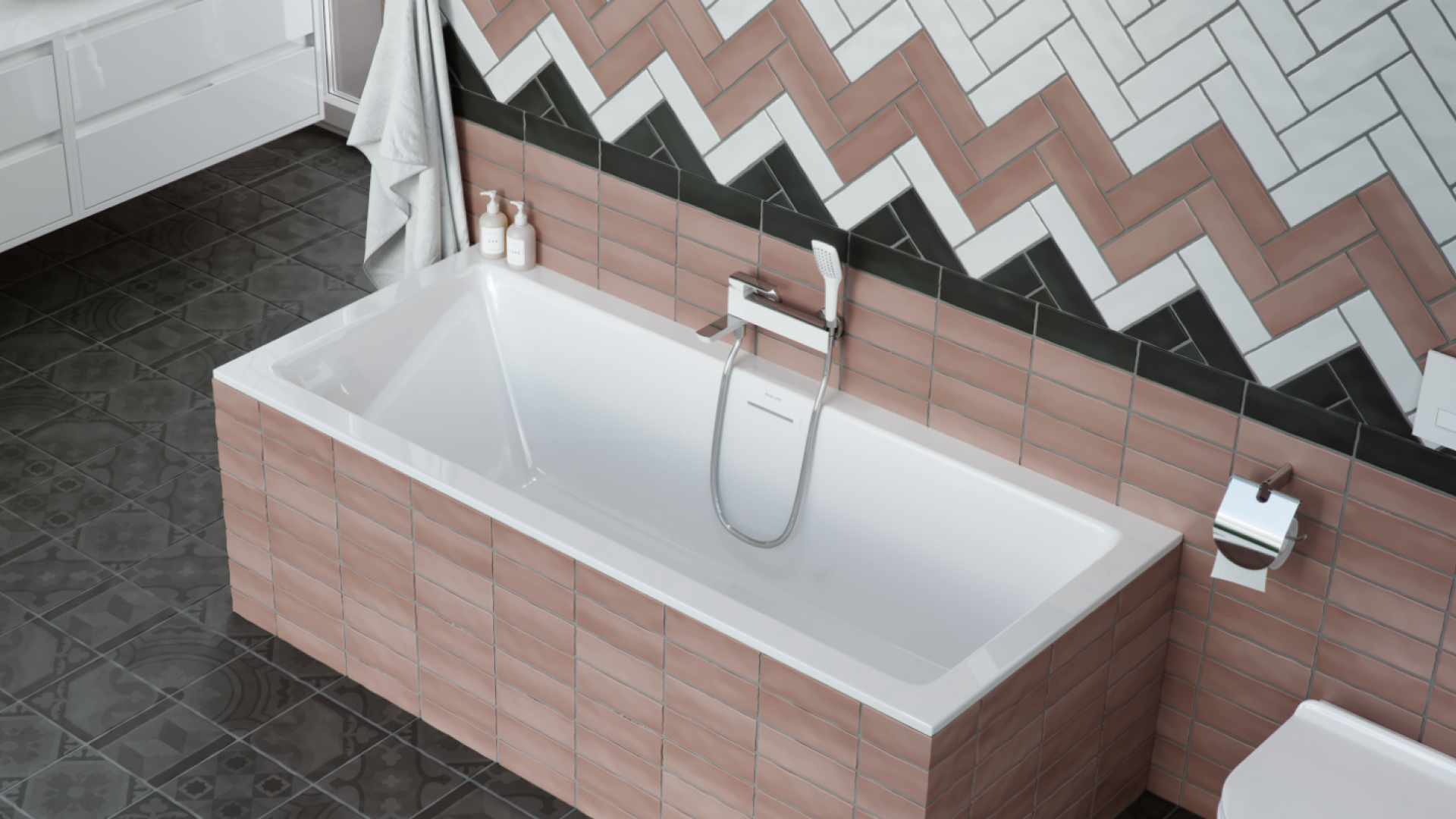 Waż prysznicowy silver round 120 cm, szary