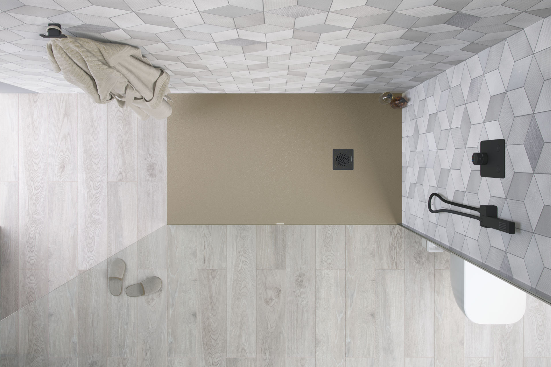 Brodzik prostokątny Arda 120x90 cappucino