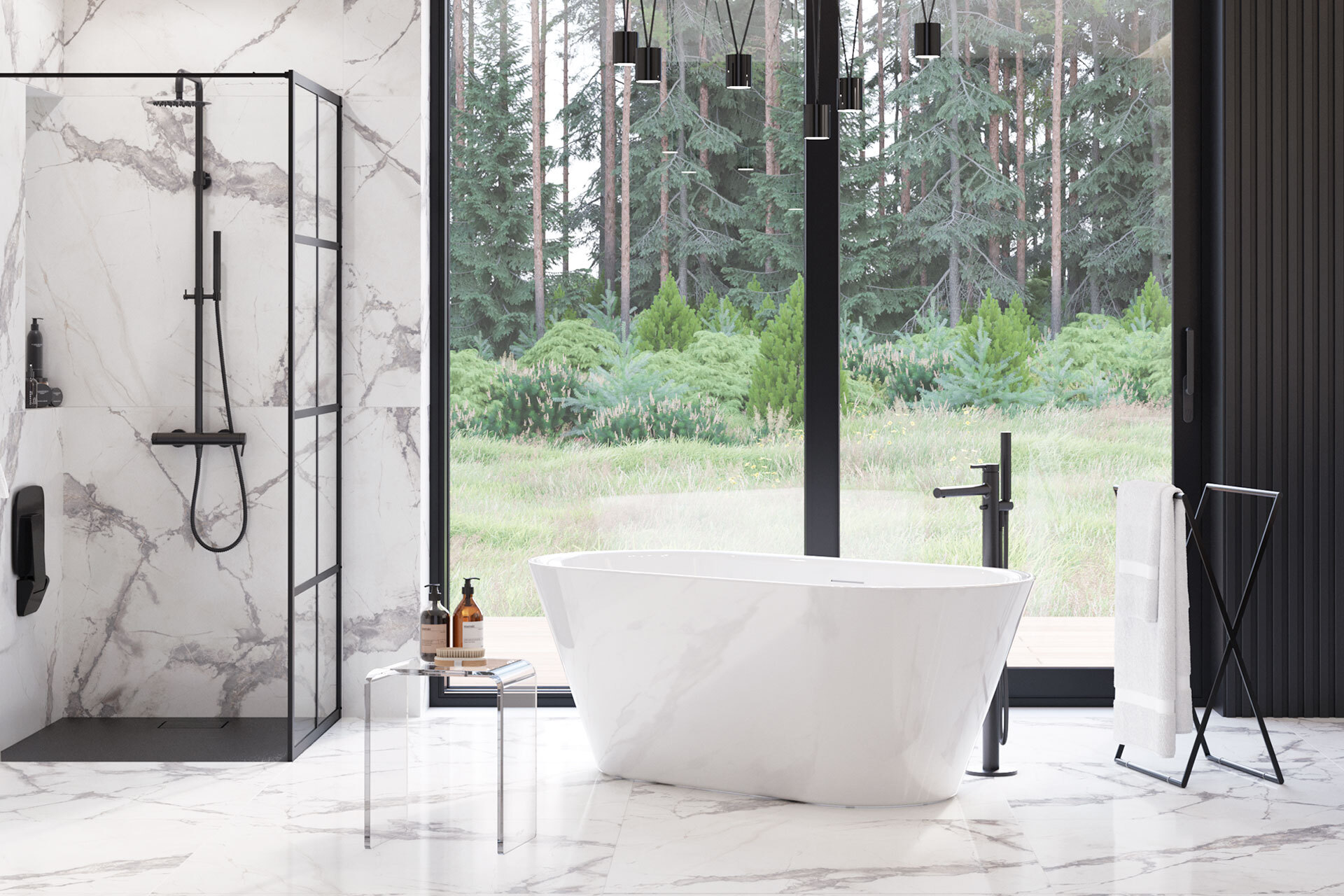 Holi 2.0 wanna owalna 170x76 cm wolnostojąca czarna Pi