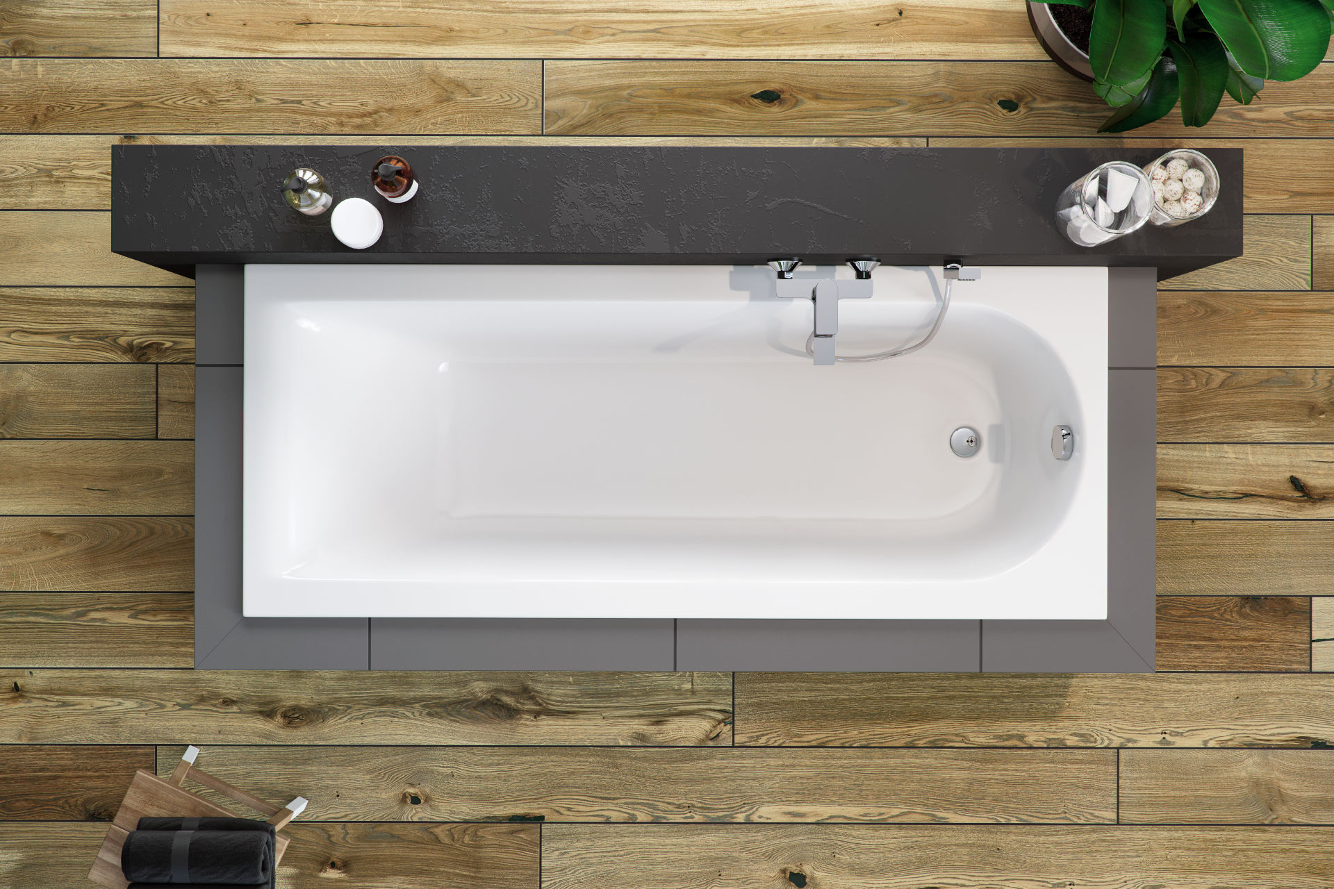 Aurum Slim wanna prostokątna 150x70 z wysokości