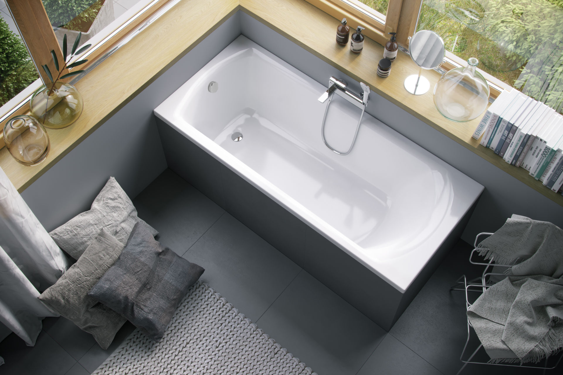 Wanna prostokątna Lamia Slim 160x75 od góry