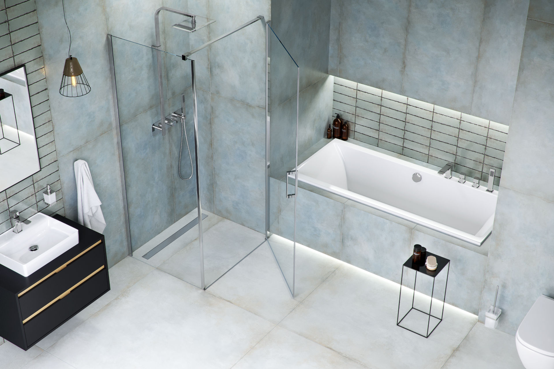 Pryzmat Slim wanna prostokątna 170X75 cztery otwory