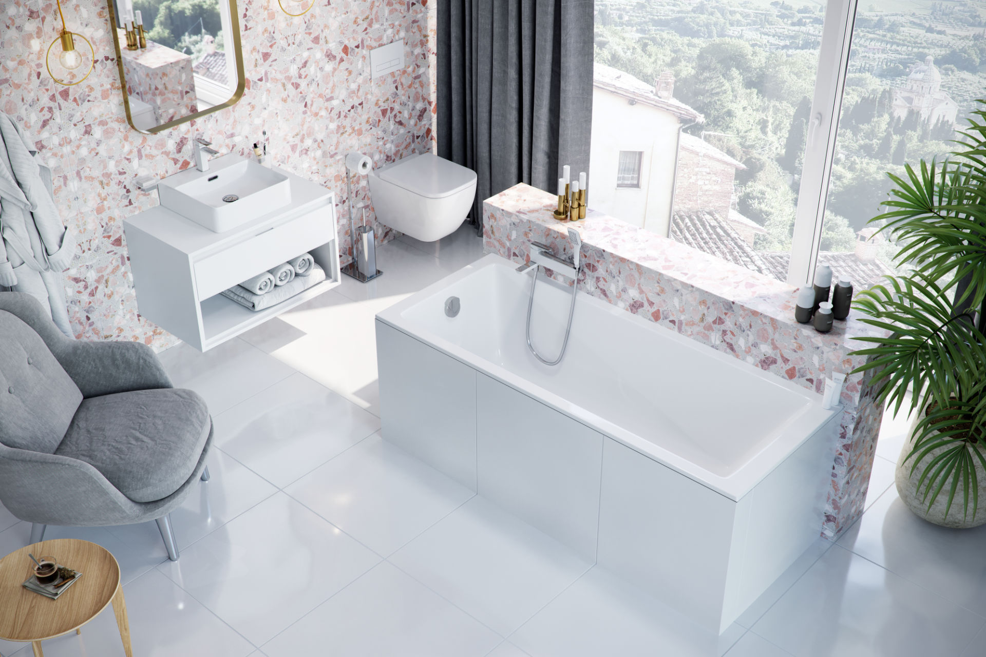 Wave Slim wanna prostokątna 160x70 bateria wannowa Pride