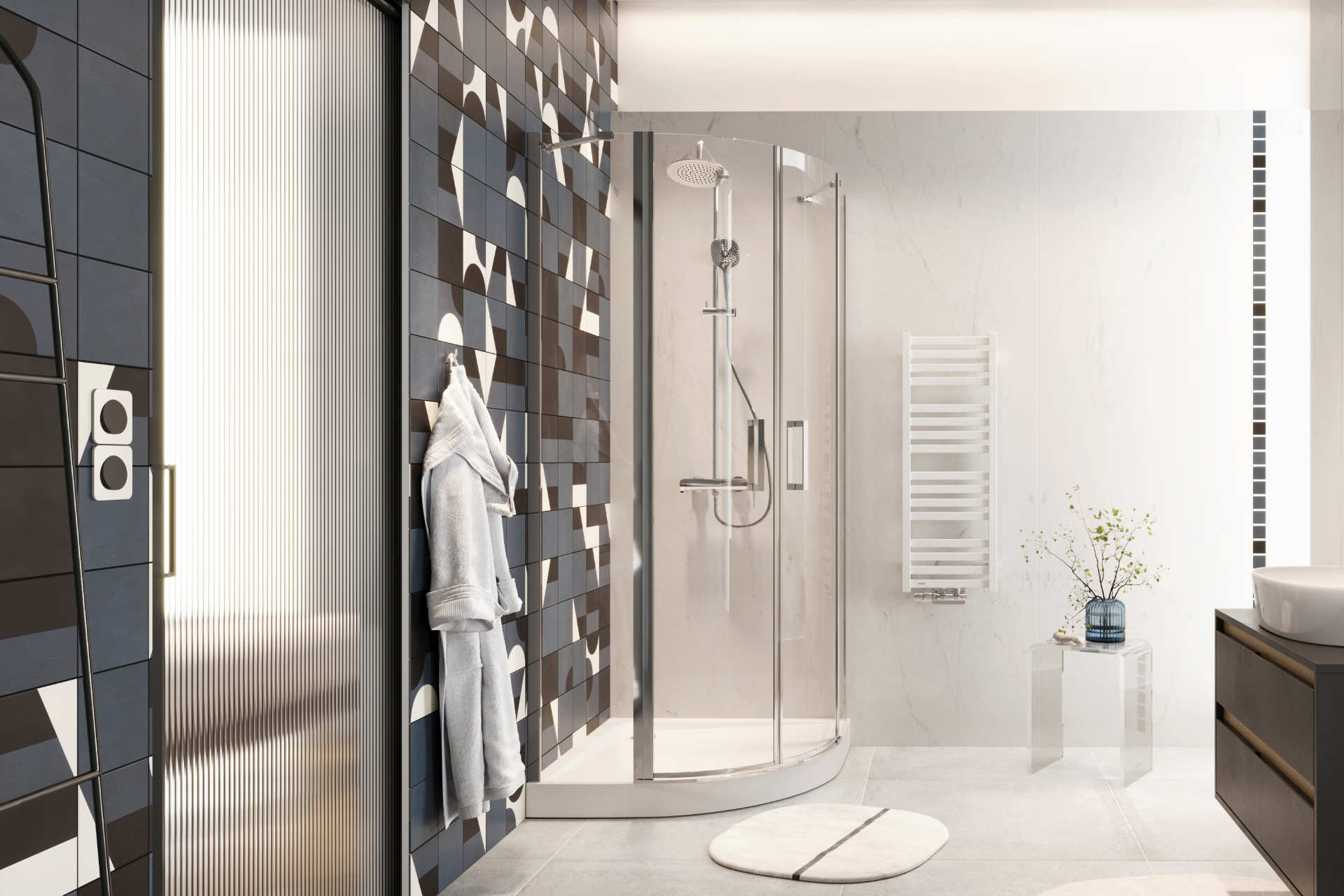 Głowica prysznicowa 25 cm okrągła slim, chrom