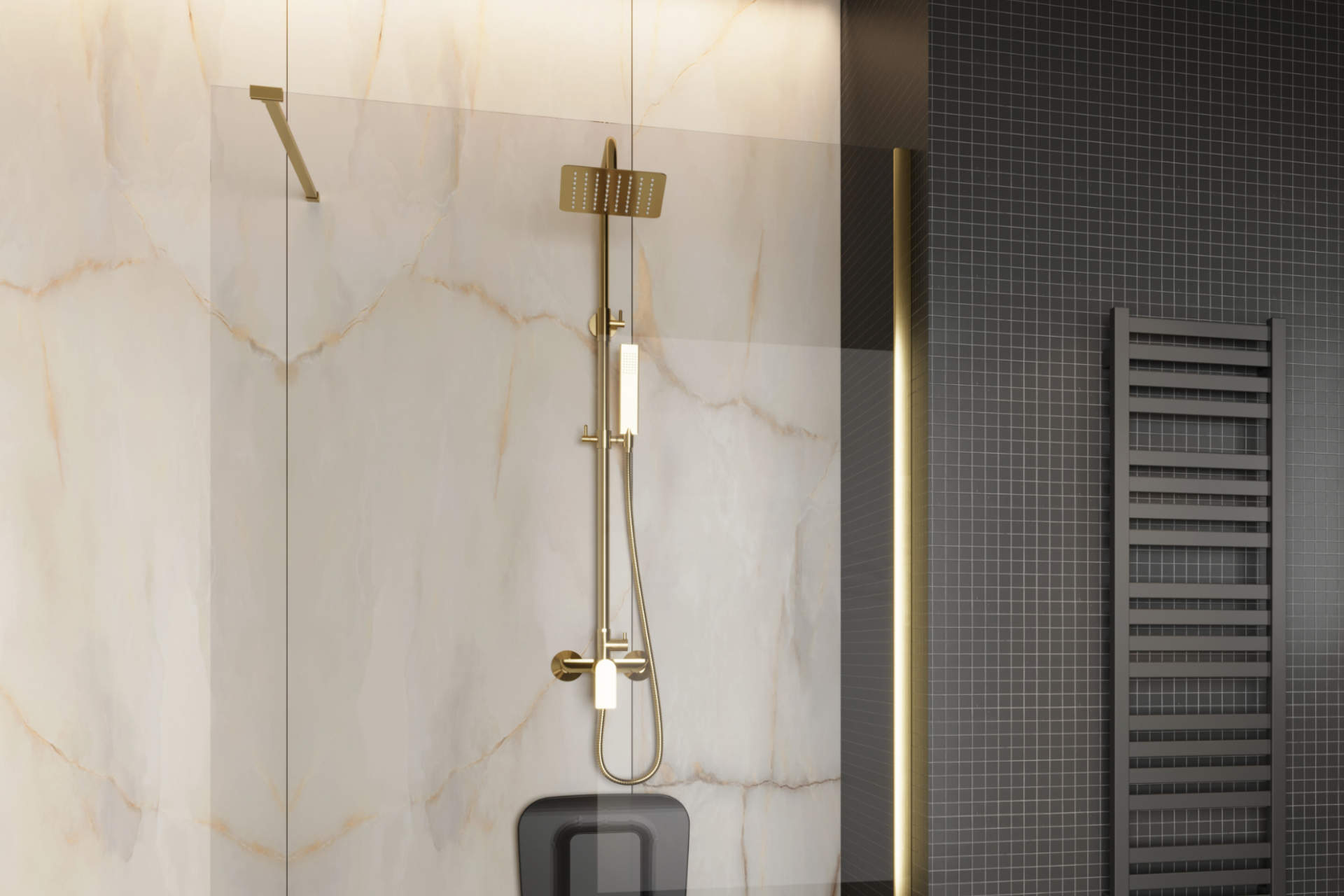 Wąż prysznicowy regular 150 cm, złoty połysk