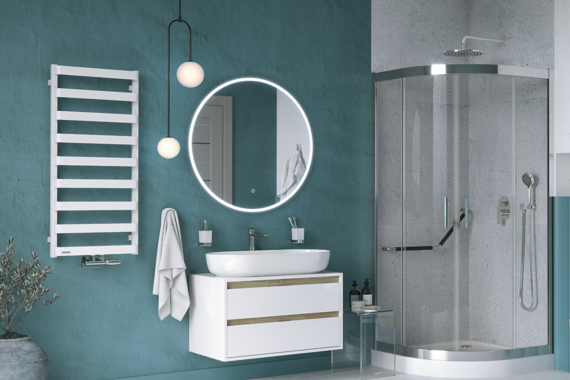 Lumiro Lustro LED 100cm Okrągłe MataGrzewcza