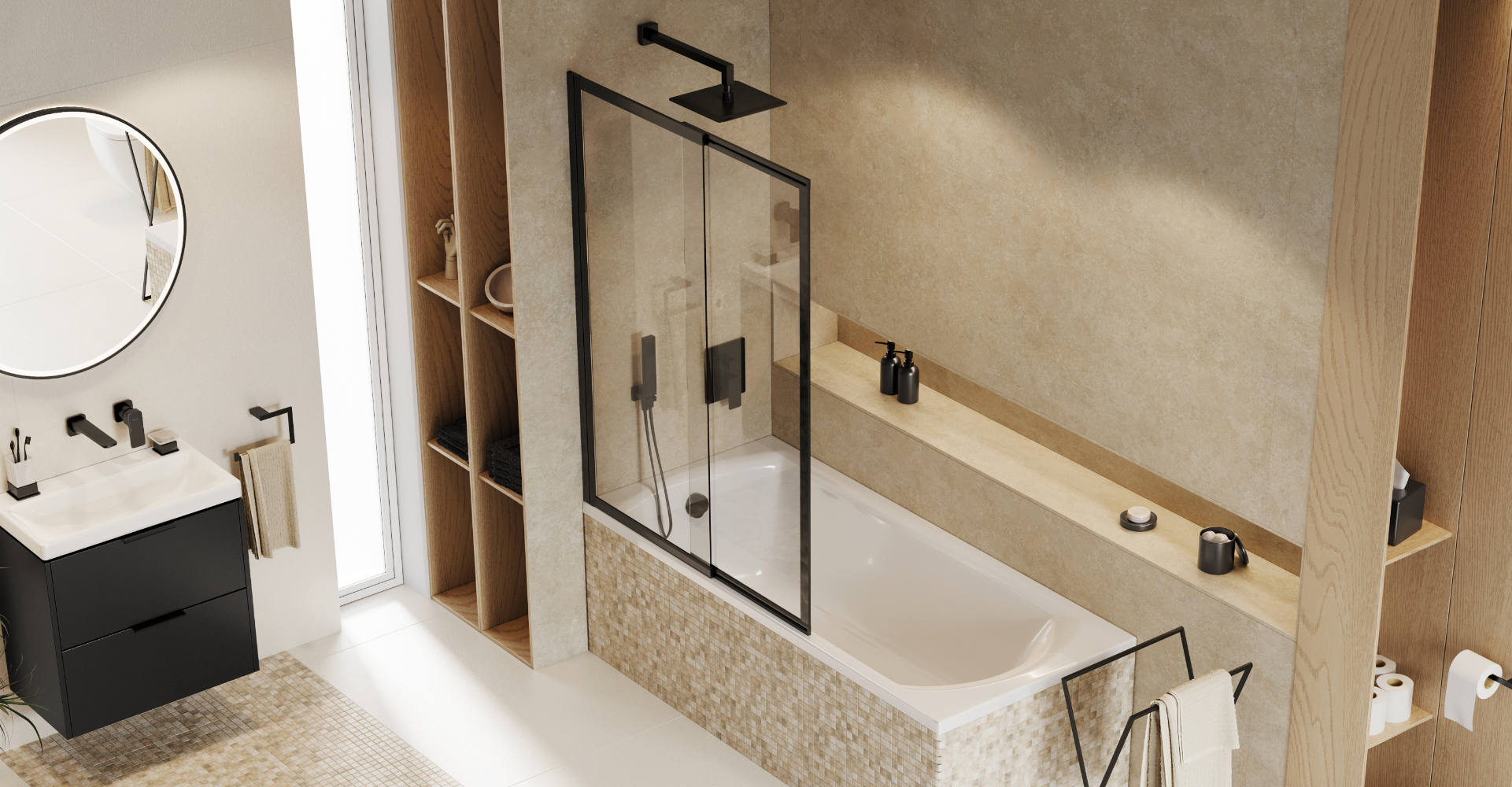 Hover Syfon wannowy z napełnianiem, czarny