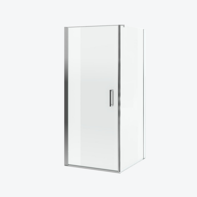 Mazo kabina narożna 90x80 cm, drzwi wahadłowe pojedyncze 90 cm, Clean Control, chrom