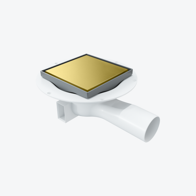 Torvi Odpływ Punktowy z Kratką 130mmzłoty połysk