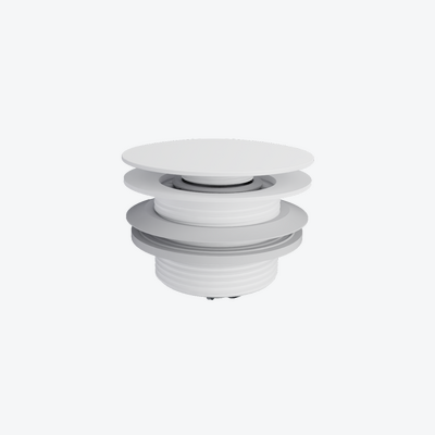 Korek klik-klak do wanien wolnostojących czyszczony od góry, biały połysk