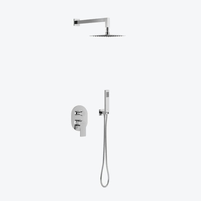 Glad zestaw prysznicowo-wannowy podtynkowy z deszczownicą 20 cm, 2 funkcyjny, chrom